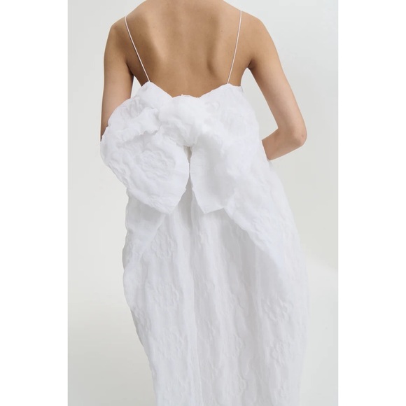 NWT Cecilie Bahnsen Vilma Dress in White Couture Wedding Gown Dramatic Bow Bride - Picture 3 of 16